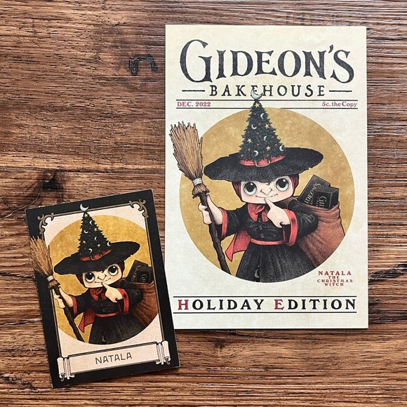 Gideon’s Bakehouse Natala The Christmas Witch Holiday Menu & Trading Card 26 Set - Picture 1 of 2